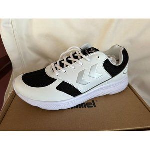 NIB Hummel Handewitt Mens Low Top Memory Foam Sneakers black and white